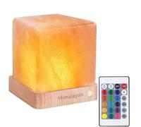 TAOHUA GARDEN Natural Himalayan Cordless Salt Lamp Rock Crystal Rechargeable(Built-in Battery) Remote Control 15colours Decorative Present for Friend(Multi-Colored)
