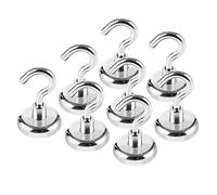 TAOHUIEU Magnetic Hooks Strong - 32mm Heavy Duty Neodymium Hanging Hooks for Fridge, 80lb Super Strong Magnetism (8Pack)