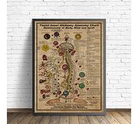 Taoist Lnner Alchemy Anatomy Posters Chart Relationship Of Body Mind And Spirit Canvas Painting Wall Art Prints Room Home Decor 40X60Cm No Frame