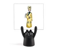 Taoist Priest Mythology Memo Holder Cartoon Black Cat Stand Decoration