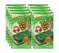 Taokaenoi Seasoned Seaweed Laver Variety of Flavours Crispy Snacks (8 Packs) 16g Halal (Classic (Pack of 1))