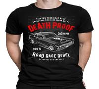 TAOKEBEAR Death Proof Car Road Rage Rebel DTG Printed Speed Unisex 100% Cotton Short-Sleeve T-Shirts Black S