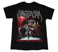 TAOKEBEAR Massacra Enjoy The Violence Death Thrash Metal Loud Blast Unisex 100% Cotton Short-Sleeve T-Shirts Black XXL