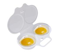 TAOLE 2 Cups Microwave Egg Poacher, Non-Stick Lids Portable Egg Poachers, Double Cup Egg Cooker Maker For Ovens Breakfast Cooking Kitchen Steamed Poached Egg Gadget