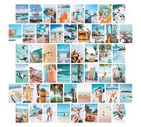 TAOLIN QING Beach Wall Collage Kit Aesthetic Pictures, 50 Pcs 4x6 Inch, Summer Beachy Room Decor Collage Print Kit, Cute Bedroom Decor for Teen Girls (Beach)