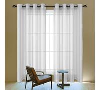 TAOLITAO Sheer Curtains for Living Room 210 x 120 cm Light Filtering Smooth Elegant Window Voile Panels Contemporary Decorative for Bedroom Office Kitchen Dining Room, Light Grey