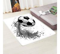 TAOLU Rugs for Bedroom Football Floor Mats 3D printing pattern for Dining Room Carpet Home Bedroom Floor Mat flannel fabric Sports Cartoon Decoration Carpet Washable（80x120）