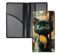 TAOLYUNI Car Registration and Insurance Holder 6 Compartments PU Leather Glove Box Organizer, Slim Vehicle Document Wallet with Elastic Band Pen Holder for ID and Cards, Cute Panda Bamboo Forest