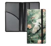 TAOLYUNI Car Registration and Insurance Holder 6 Compartments PU Leather Glove Box Organizer, Slim Vehicle Document Wallet with Elastic Band Pen Holder for ID and Cards, Cute Panda Bamboo Forest