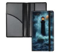 TAOLYUNI Car Registration and Insurance Holder 6 Compartments PU Leather Glove Box Organizer, Slim Vehicle Document Wallet with Elastic Band Pen Holder for ID and Cards, Cute Panda Bamboo Forest