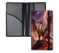 TAOLYUNI Car Registration and Insurance Holder 6 Compartments PU Leather Glove Box Organizer, Slim Vehicle Document Wallet with Elastic Band Pen Holder for ID and Cards, Cute Panda Bamboo Forest