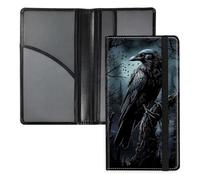 TAOLYUNI Car Registration and Insurance Holder 6 Compartments PU Leather Glove Box Organizer, Slim Vehicle Document Wallet with Elastic Band Pen Holder for ID and Cards, Romantic Skeletons With Roses