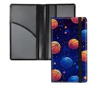 TAOLYUNI Car Registration and Insurance Holder 6 Compartments PU Leather Glove Box Organizer, Slim Vehicle Document Wallet with Elastic Band Pen Holder for ID and Cards, Cute Panda Bamboo Forest