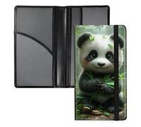 TAOLYUNI Car Registration and Insurance Holder, Glove Box Organizer | Cute Panda Bear Bamboo& Clear PVC Windows & Quick Document Display & Traffic Stop Ready Auto Case