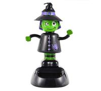 Taomeng Solar Bobble Shaking Head Toy Solar Powered Dancing Toys - Halloween Swing Shaking Head Ghost Witch Doll Solar Dancing Car Toy Decoration Solar Powered Car Dashboard Ornaments, Purple