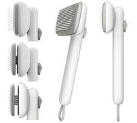 Taomypets Self Cleaning Shedding Brush Grooming Tool for Long and Short Haired Dogs Cats Deshedding Hair Removal (White)