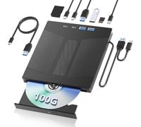 Taopjwr 7-in-1 External Blu Ray Drive Support 100G and 3D Disc R/W for PC
