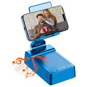 taopodo Multifunctional Cell Phone Stand with Wireless Bluetooth Speaker and Anti-Slip Base, HD Stereo Compatible with Multiple Devices, Tech Gadgets Gifts for Men/Women/Parents/Child (Blue)