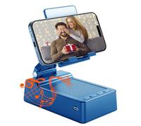 taopodo Multifunctional Cell Phone Stand with Wireless Bluetooth Speaker and Anti-Slip Base, HD Stereo Compatible with Multiple Devices, Tech Gadgets Gifts for Men/Women/Parents/Child (Blue)