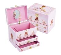 TAOPU Girl's Ballerina Musical Jewelry Box with 2 Drawers,Girls Gift Music Box with Spinning Ballerina for Ages 3-12 Kids Jewel Storage