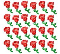 TaoQ C 24 PCS Valentines Day Rose Foil Balloons, 30 cm Red Rose Aluminum Foil Balloons for Valentines Day Party Decorations