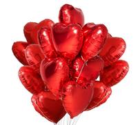 TaoQ C 36 PCS Heart Shape Foil Balloons, 46 cm Red Heart Foil Balloons Mylar Heart Shaped Balloons Heart Balloons Aluminum Foil Balloons for Valentine Day Birthday Engagement Wedding Party