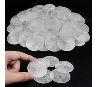 TaoQ C 60 PCS Capiz Shells Round Natural Shells, 2 Inch Round Capiz Shells Round White Shells with 2 Holes for Wind Chimes Curtain Shell Garland DIY Craft Wedding Home Decor