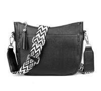 TaoQ C Cross Body Bag for Women, Women's Crossbody Bag Leather Shoulder Bag with Removable Shoulder Straps Large Shoulder Bags for Women Daily Use, Black