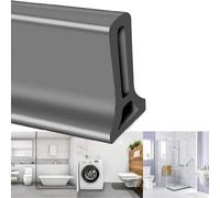 TAOQILE Collapsible Frameless Shower Water Dam Barrier Silicone Shower Threshold Water Stopper，Stay Dry Retainer for Wet and Dry Separation (Grey,400 cm)