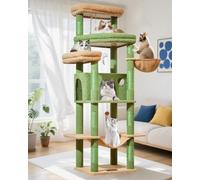 Taoqimiao 71 Inches Cat Tree for Large Cats 20lbs+, 3 Giant Perches, Multi-Level Cat Tree Tower, Widened Cat Condo with 9 Scratching Posts, Luxurious Hammcock & Basket, Cactus, MS034T