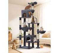 Taoqimiao 83In Heavy Duty Cat Tree, Suitable 20lb+ Large Cats, XXL-Cat Tower for Indoor Cats Large Adult, 2 Luxurious Cat Cando with 8 Scratching Posts,Oversized Metal Hammocks,Smoky Gray MS032G