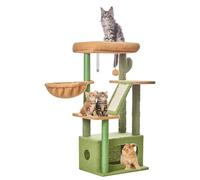 Taoqimiao Cat Tree,38.5-Inch Cat Tower for Indoor Cats,Suitable for Kittens with Luxurious cat condo with Adjustable Baskets and Luxurious Perch Green MS029ST