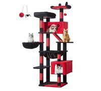 Taoqimiao Cat Tree 71-Inch, Cat Tower for Indoor Cats Large Adult, Multi-Level Large Cat Condo, 8 Sisal Scratching Posts, Metal Frame Cozy Hammock, Scratch Board, 2 Top Perches, Jelly Pink MS026LP