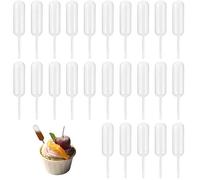 TAORANJU 100 Pcs 4ml Plastic Mini Pipettes Clear Cupcake Pipettes Squeeze Liquid Droppers for Dessert Cupcakes Ice Cream Cups
