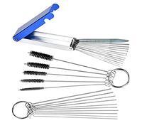 TAORANJU Carburettor Cleaner, 5 Nylon Brushes, 10 Cleaning Needles, 13 Wire Torch Tip Cleaner Tool, Multi-size Injector Cleaning Tool Kit for Motorcycle ATV Moped Welder Carb