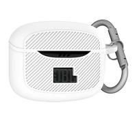 Taoricen Silicone Protective Case for JBL Tune Buds 2 Headphone, Dustproof Soft Case with Carabiner Clip (White)