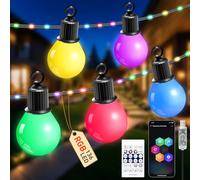 Taormey USB LED Fairy Lights Outdoor, 20 m RGB Outdoor Fairy Lights, G40 Bulbs with Timer, IP67 Waterproof Fairy Lights Outdoor for Balcony, Garden, Wedding, Party