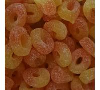 Taos Fizzy Blue Raspberry Stars Vegan Gummy Pick & Mix Sweets Kingsway 500g (Peach Rings)