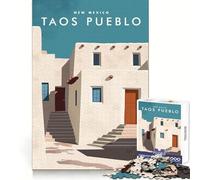 Taos Pueblo New Mexico Jigsaw Puzzles 1000 Piece for Adults Logic Ability Unwind Easily Secure Join (38x26cm)
