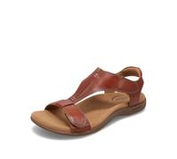 Taos The Show Premium Leather Women's Sandal - Experience Everyday Style, Comfort, Arch Support, Cooling Gel Padding and an Adjustable Fit for Exceptional Walking Comfort, Cognac, 5.5 UK