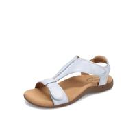 Taos The Show Premium Leather Women's Sandal - Experience Everyday Style, Comfort, Arch Support, Cooling Gel Padding and an Adjustable Fit for Exceptional Walking Comfort, Chambray, 4.5 UK