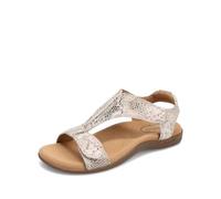 Taos The Show Premium Leather Women's Sandal - Experience Everyday Style, Comfort, Arch Support, Cooling Gel Padding and an Adjustable Fit for Exceptional Walking Comfort, Brown Snake, 5.5 UK