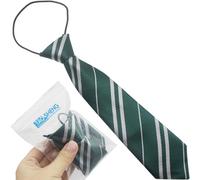 TAOSHEN 29CM Elastic Pre-Tied Kids Necktie, College Style One Size Elasticated Stain Plain Boys Girls Stripe Formal Tie for Wedding Graduation School Uniforms, Stripe Green 1 Pack