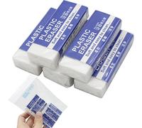 TAOSHENG 2-Inch Soft Plastic Eraser Set, 5.2CM White PVC Plastic Rubber 2B Pencil Eraser Student Drawing Tool for Universal Use in Schools Sketches Paintings Fine Arts Homes and Offices, 5 Pcs in Pack