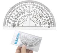 TAOSHENG 4-Inch 180 Degrees Plastic Protractor, 10cm Length Transparent Acrylic Semicircle Angle Measurement Ruler Tool for School Student Math Classroom Office Teachers, Clear 1 Pack