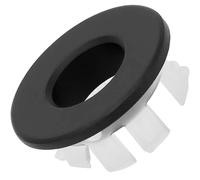 TAOSHENG Brass Basin Sink Overlowe Cover, Round Frosted Surface Kitchen Bath Sink Hole Trim Cap Ring Decoration Spare Hole Insert Replacement, Black 1 Pack