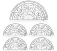 TAOSHENG Clear Plastic Protractor, 180 Degrees, 10 cm, Transparent Acrylic Semicircle Angle Measurement Ruler, 5 Pack