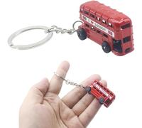TAOSHENG Double-Decker Bus Metal Keychain, Alloy Souvenir Gift, Love London | Classic-style, 3D-modeled, Tourist Gift, Key Chain for Kids Students Teens Tourists, Routemaster Bus Model, Red 1 Pack