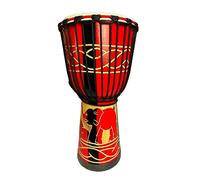 TAOSKNE Djembe Drum,Bongo Congo,African Drum,10 inch professional hand drum - Not Made In China (Red elephant)