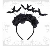 TaoTaoChong Halloween Headband,Cosplay Costume Hair Accessories Supplies Day of The Dead (Bat Flower)